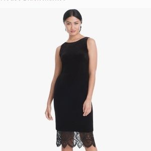 White House Black Market Black Lace Velvet Dress